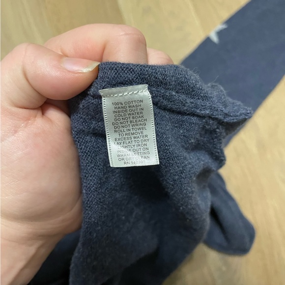 Dark blue sweater with gray stars on the side of sleeves - Picture 5 of 5